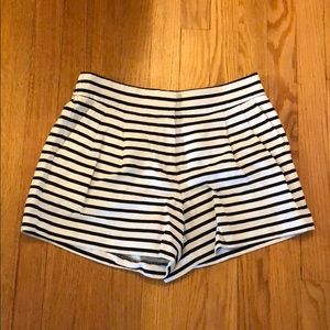 J. Crew black/white stripe elastic waist shorts